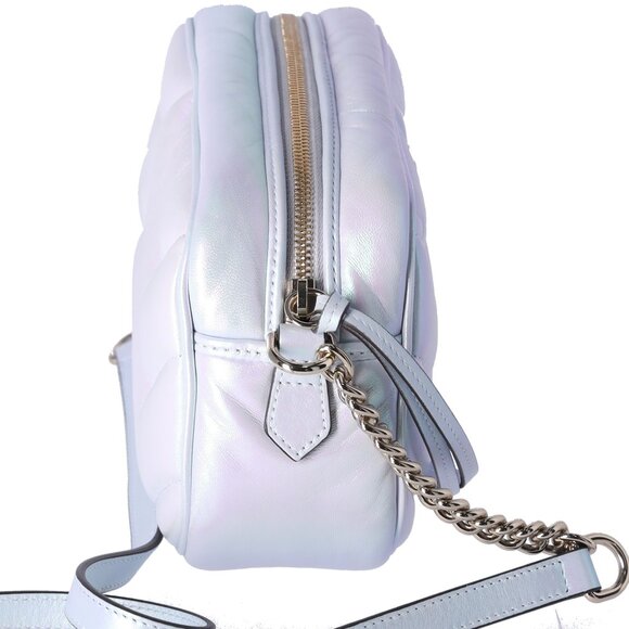 GUCCI GG Marmont Shoulder Bag 447632 Iridescent Pearl Blue Leather - Picture 5 of 9